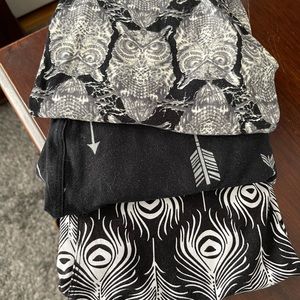 Lularoe OS leggings owls arrows peacock